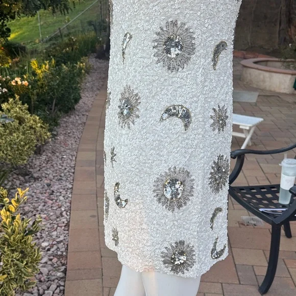 Show Me Your Mumu Let's Go Mini Dress in the White Celestial Sequins - Picture 10 of 11